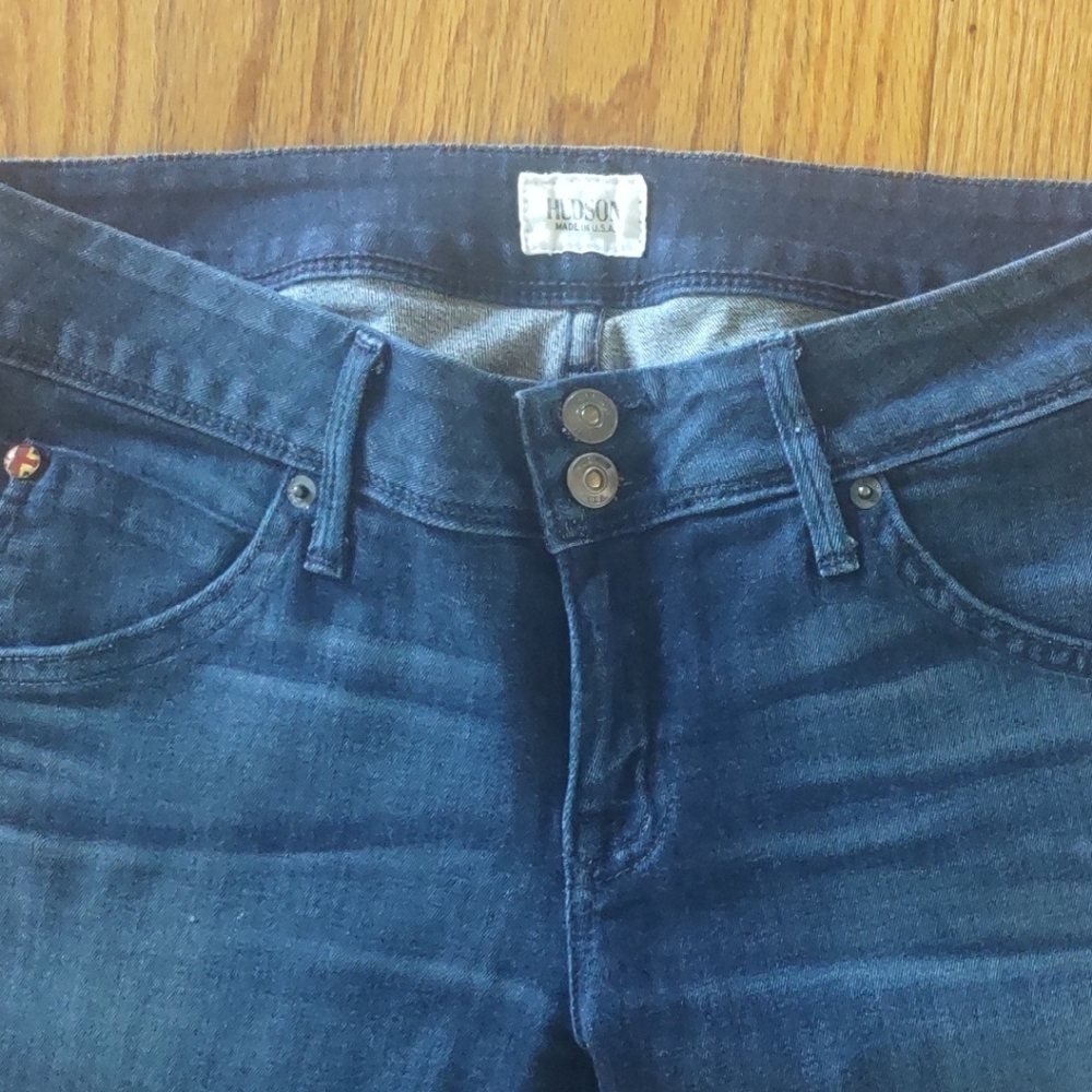 Hudson Jeans Medium Blue Flare Leg Denim - Size 28 - Picture 3 of 9